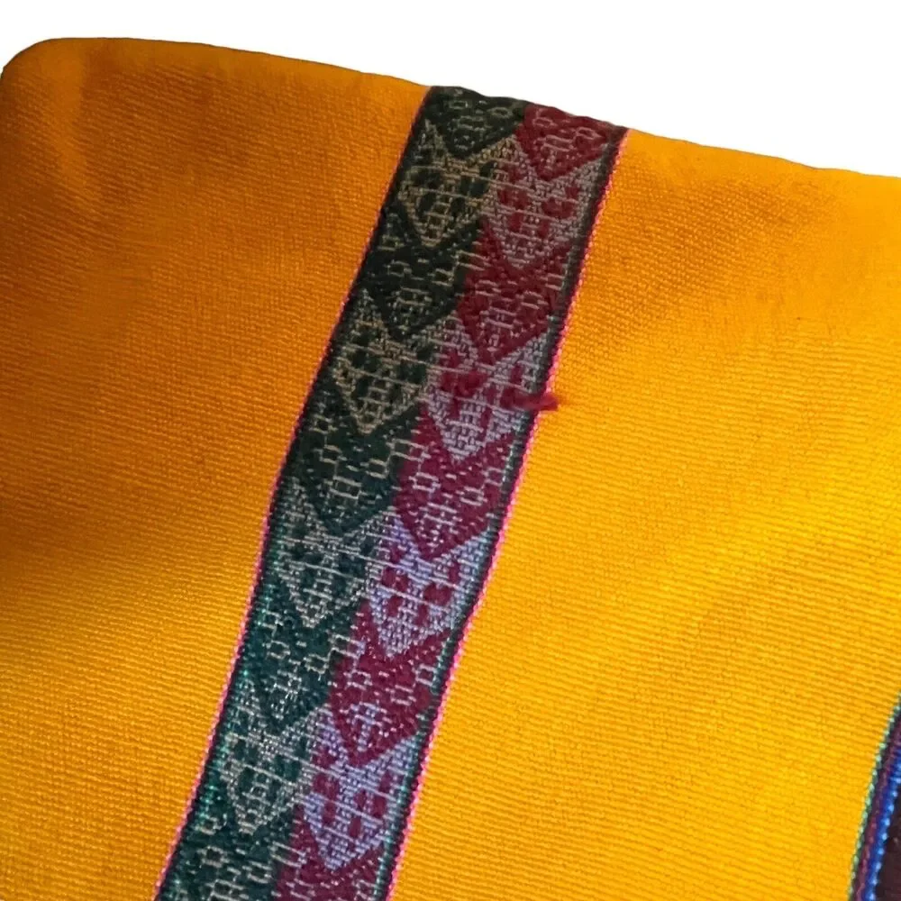 Peruvian Bag Purse Tote Inca Indian Tribal Textile Vintage Yellow Bold Colors